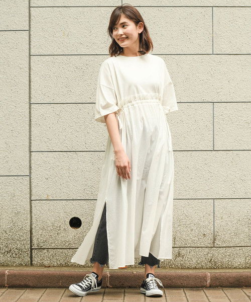 apres jour（アプレジュール）の「サイドリボンドッキングワンピース【ZOZOTOWN限定アイテム】（ワンピース・レディース・ブラック/カーキ/アイボリー/スモークピンク・フリー）」の19枚目の写真