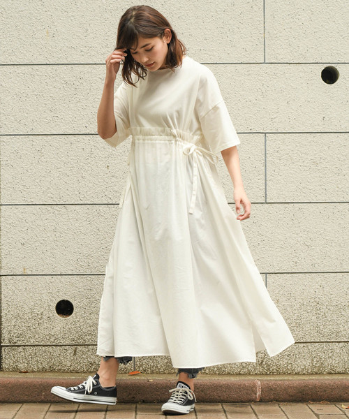 apres jour（アプレジュール）の「サイドリボンドッキングワンピース【ZOZOTOWN限定アイテム】（ワンピース・レディース・ブラック/カーキ/アイボリー/スモークピンク・フリー）」の8枚目の写真