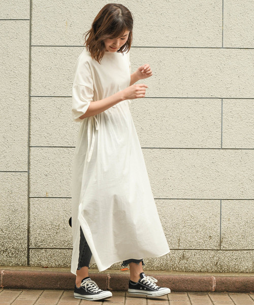 apres jour（アプレジュール）の「サイドリボンドッキングワンピース【ZOZOTOWN限定アイテム】（ワンピース・レディース・ブラック/カーキ/アイボリー/スモークピンク・フリー）」の5枚目の写真