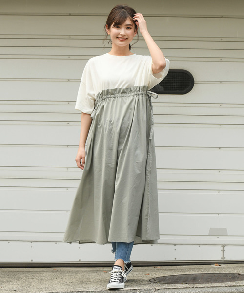 apres jour（アプレジュール）の「サイドリボンドッキングワンピース【ZOZOTOWN限定アイテム】（ワンピース・レディース・ブラック/カーキ/アイボリー/スモークピンク・フリー）」の13枚目の写真