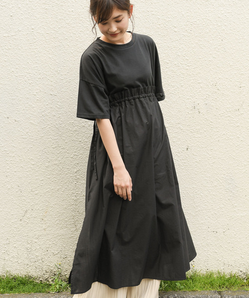 apres jour（アプレジュール）の「サイドリボンドッキングワンピース【ZOZOTOWN限定アイテム】（ワンピース・レディース・ブラック/カーキ/アイボリー/スモークピンク・フリー）」の14枚目の写真