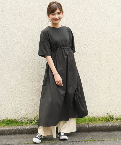 apres jour（アプレジュール）の「サイドリボンドッキングワンピース【ZOZOTOWN限定アイテム】（ワンピース・レディース・ブラック/カーキ/アイボリー/スモークピンク・フリー）」の10枚目の写真