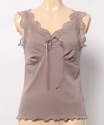 one after another NICE CLAUP | テレコレースリボンタンクトップ(タンクトップ)