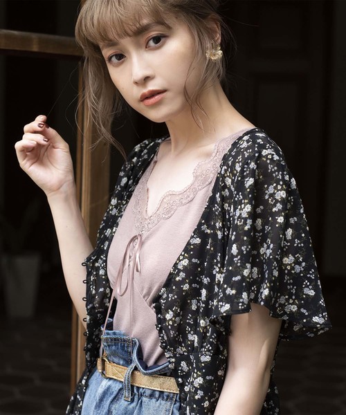 one after another NICE CLAUP(ワンアフターアナザーナイスクラップ)の「テレコレースリボンタンクトップ(タンクトップ・レディース・モカ/アイボリー/オフホワイト/カーキ・FREE)」の8枚目の写真