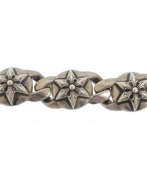 値下げ！正規特注品CHROME HEARTS クロムハーツ　スター　ブレスレット ブランド古着】スターリンクシルバーブレスレット（ブレスレット