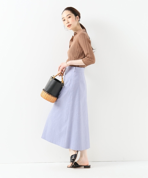IENA LA BOUCLE（イエナラブークル）の「IENA LA BOUCLE Allegria ランダムリブポロ◆（ニット/セーター・レディース・ベージュ/グリーン・FREE）」の9枚目の写真