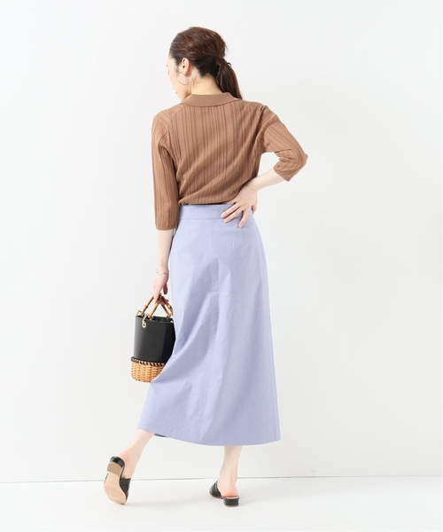 IENA LA BOUCLE（イエナラブークル）の「IENA LA BOUCLE Allegria ランダムリブポロ◆（ニット/セーター・レディース・ベージュ/グリーン・FREE）」の6枚目の写真