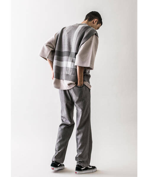 MONKEY TIME（モンキータイム）の「＜monkey time＞ C/AC PLAID VEST Ⅱ/ニットベスト（ベスト・メンズ・グレー/ブラック・M/L）」の9枚目の写真