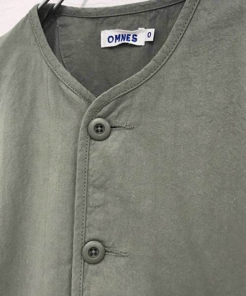 OMNES（オムネス）の「ウォッシュ加工ダンプ ノーカラージャケット（ノーカラージャケット・レディース・ブラック/ベージュ/アイボリー/キャメル/グレー系その他2・SMALL/MEDIUM）」の6枚目の写真