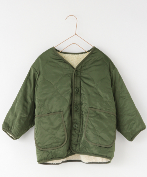 LOWRYS FARM（ローリーズファーム）の「リバーシブルボアブルゾン/KIDS　847185（ブルゾン・キッズ・アイボリー/チャコールグレー/ベージュ・110/120/130）」の4枚目の写真