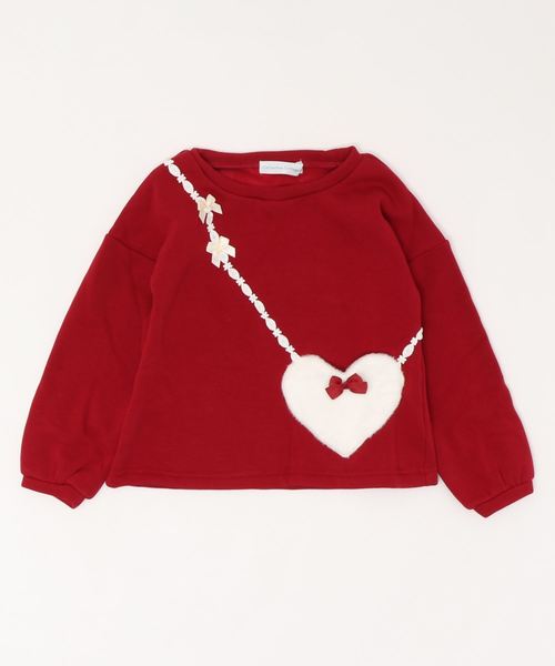 Catherine Cottage（キャサリンコテージ）の「裏起毛 ハートポシェットトップス（スウェット・キッズ・ピンク/レッド/ライラック/グレー/ネイビー/ブラック/グレイッシュブルー・110/120/130/140/100/150）」の7枚目の写真