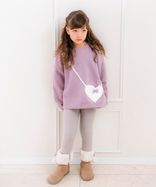 Catherine Cottage（キャサリンコテージ）の「裏起毛 ハートポシェットトップス（スウェット・キッズ・ピンク/レッド/ライラック/グレー/ネイビー/ブラック/グレイッシュブルー・110/120/130/140/100/150）」の16枚目の写真