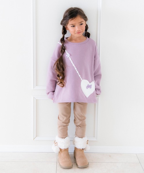 Catherine Cottage（キャサリンコテージ）の「裏起毛 ハートポシェットトップス（スウェット・キッズ・ピンク/レッド/ライラック/グレー/ネイビー/ブラック/グレイッシュブルー・110/120/130/140/100/150）」の14枚目の写真