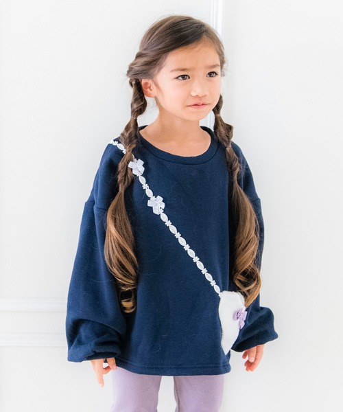 Catherine Cottage（キャサリンコテージ）の「裏起毛 ハートポシェットトップス（スウェット・キッズ・ピンク/レッド/ライラック/グレー/ネイビー/ブラック/グレイッシュブルー・110/120/130/140/100/150）」の22枚目の写真