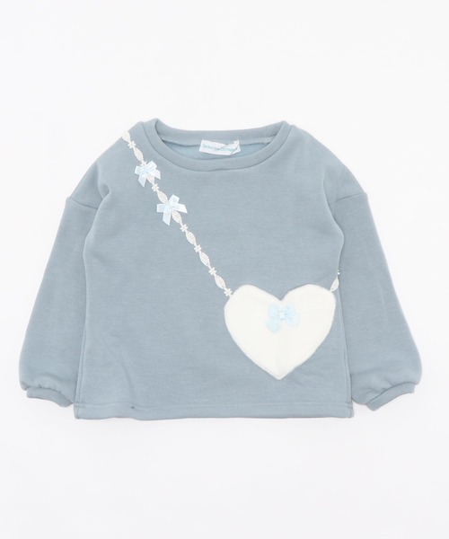 Catherine Cottage（キャサリンコテージ）の「裏起毛 ハートポシェットトップス（スウェット・キッズ・ピンク/レッド/ライラック/グレー/ネイビー/ブラック/グレイッシュブルー・110/120/130/140/100/150）」の19枚目の写真