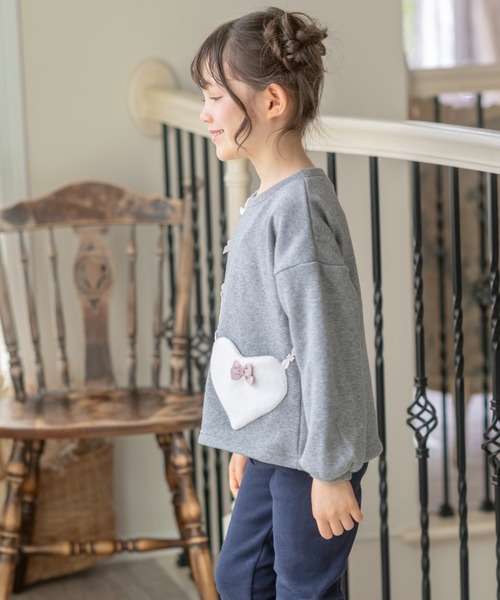 Catherine Cottage（キャサリンコテージ）の「裏起毛 ハートポシェットトップス（スウェット・キッズ・ピンク/レッド/ライラック/グレー/ネイビー/ブラック/グレイッシュブルー・110/120/130/140/100/150）」の9枚目の写真