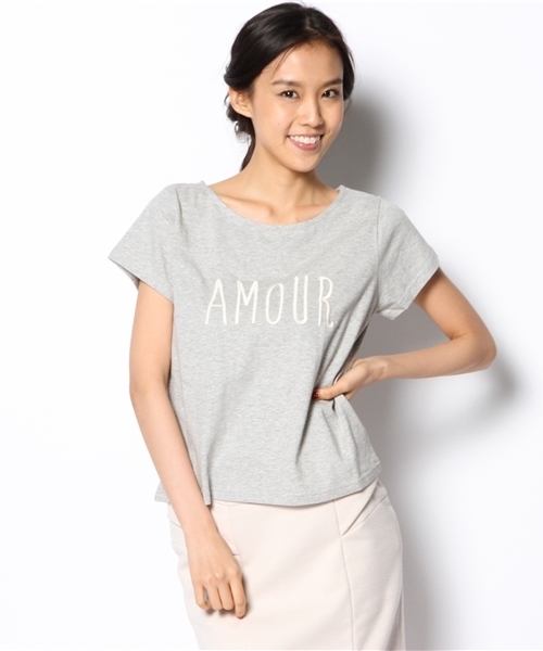 Chico（チコ）の「AMOUR刺繍T（Tシャツ/カットソー・レディース・ホワイト/グレー/ネイビー・FREE）」の7枚目の写真