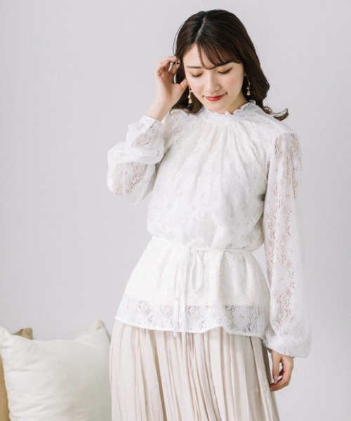 ブラウス シャツ スタンドフリルネックブラウス レディース 楽天市場】【OUTLET SALE】ブラウス《フリルスタンドカラー