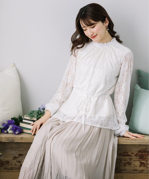 ブラウス シャツ スタンドフリルネックブラウス レディース 楽天市場】【OUTLET SALE】ブラウス《フリルスタンドカラー
