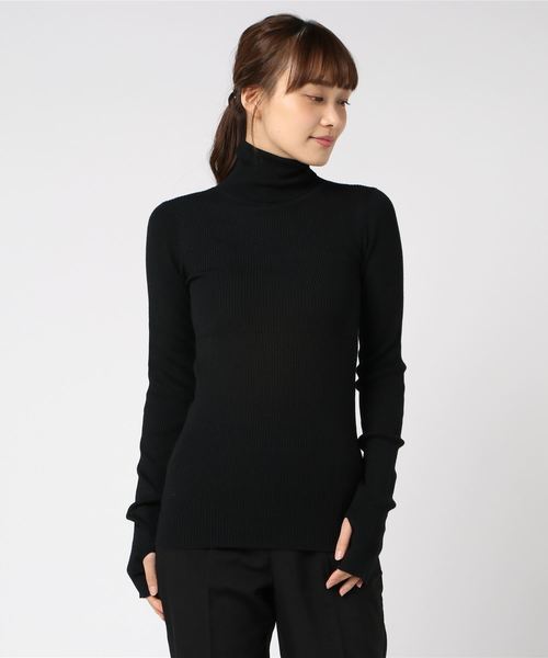 CLANE（クラネ）の「TURTLE RIB KNIT TOPS（ニット/セーター・レディース・ブラック/ベージュ/ブラウン・1/2）」の2枚目の写真