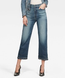 Tedie Ultra High Straight Ripped Edge Ankle C Jeans/ヴィンテージライクカットオフデザインハイウエストストレートジーンズ