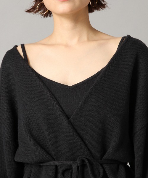 LOWRYS FARM（ローリーズファーム）の「カシュクールカーディガン　869940（カーディガン/ボレロ・レディース・ブラック/ブラウン/グリーン/アイボリー・FREE）」の15枚目の写真