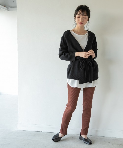 LOWRYS FARM（ローリーズファーム）の「カシュクールカーディガン　869940（カーディガン/ボレロ・レディース・ブラック/ブラウン/グリーン/アイボリー・FREE）」の17枚目の写真