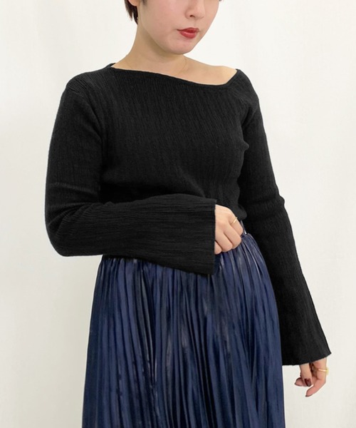 apres jour mignon(アプレジュールミニョン)の「クシュクシュワンショルニット【ZOZOTOWN限定アイテム】(ニット/セーター・レディース・ブラック/その他/モカ・フリー)」の1枚目の写真