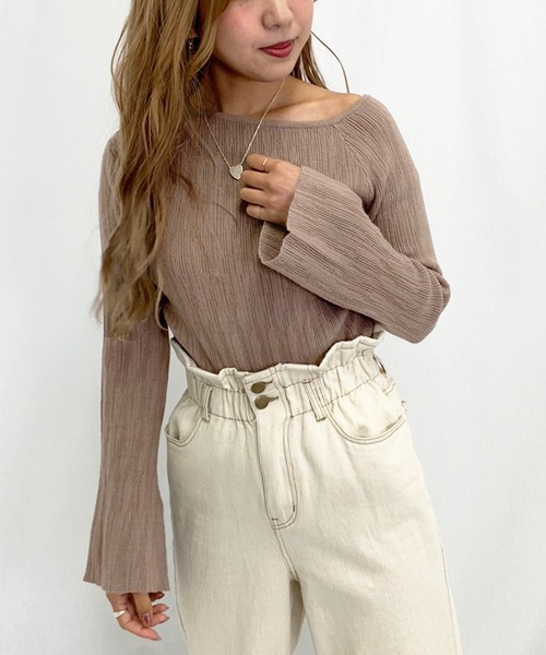 apres jour mignon(アプレジュールミニョン)の「クシュクシュワンショルニット【ZOZOTOWN限定アイテム】(ニット/セーター・レディース・ブラック/その他/モカ・フリー)」の8枚目の写真