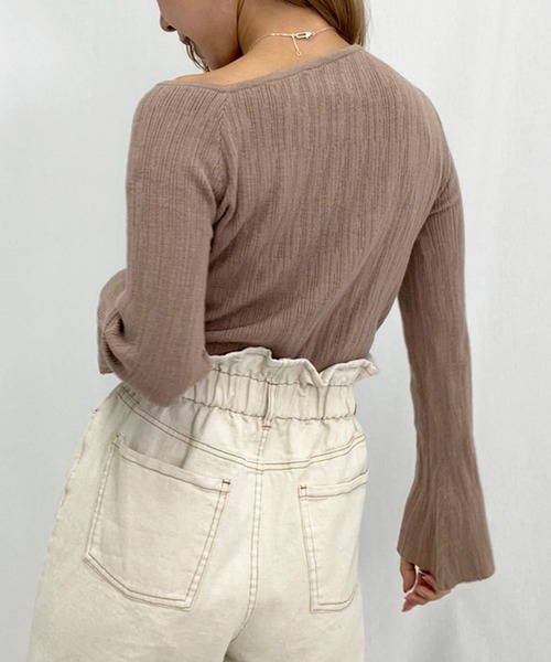 apres jour mignon(アプレジュールミニョン)の「クシュクシュワンショルニット【ZOZOTOWN限定アイテム】(ニット/セーター・レディース・ブラック/その他/モカ・フリー)」の9枚目の写真