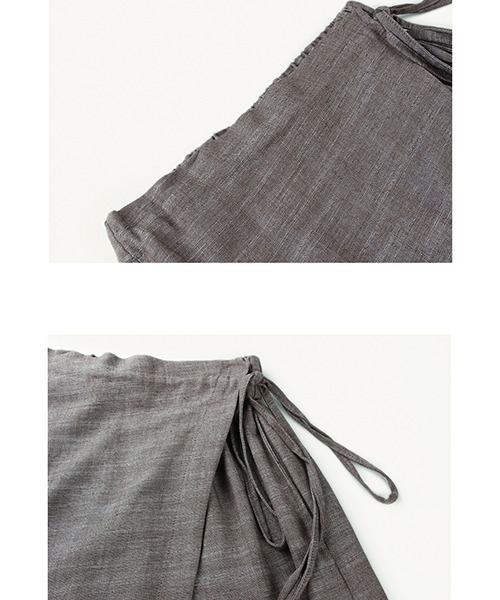 chuclla（チュクラ）の「【chuclla】Wide wrap linen pants sb-4 ex-101 chw1168（その他パンツ・レディース・モカ/ライトベージュ・FREE）」の5枚目の写真
