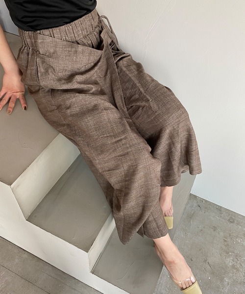 chuclla（チュクラ）の「【chuclla】Wide wrap linen pants sb-4 ex-101 chw1168（その他パンツ・レディース・モカ/ライトベージュ・FREE）」の18枚目の写真