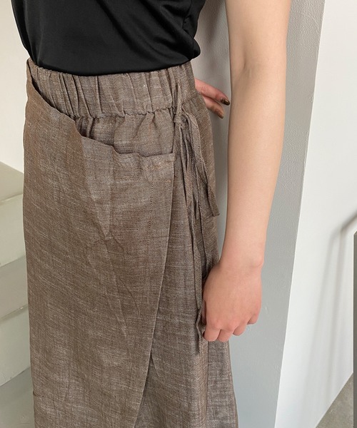 chuclla（チュクラ）の「【chuclla】Wide wrap linen pants sb-4 ex-101 chw1168（その他パンツ・レディース・モカ/ライトベージュ・FREE）」の15枚目の写真