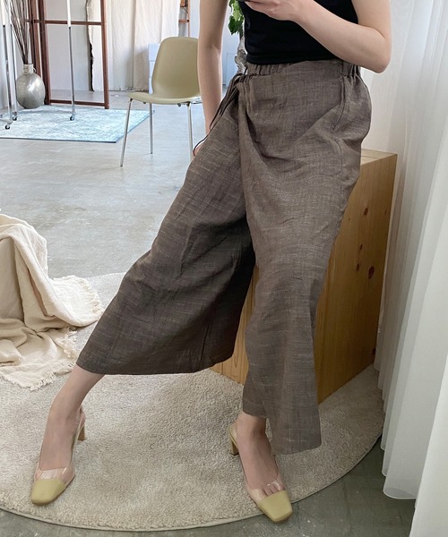 chuclla（チュクラ）の「【chuclla】Wide wrap linen pants sb-4 ex-101 chw1168（その他パンツ・レディース・モカ/ライトベージュ・FREE）」の14枚目の写真