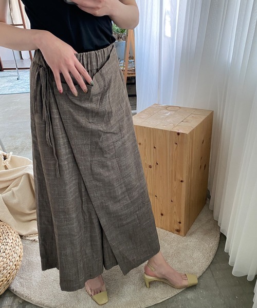 chuclla（チュクラ）の「【chuclla】Wide wrap linen pants sb-4 ex-101 chw1168（その他パンツ・レディース・モカ/ライトベージュ・FREE）」の13枚目の写真