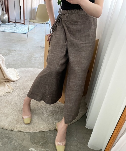 chuclla（チュクラ）の「【chuclla】Wide wrap linen pants sb-4 ex-101 chw1168（その他パンツ・レディース・モカ/ライトベージュ・FREE）」の12枚目の写真