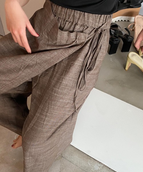 chuclla（チュクラ）の「【chuclla】Wide wrap linen pants sb-4 ex-101 chw1168（その他パンツ・レディース・モカ/ライトベージュ・FREE）」の11枚目の写真