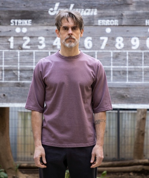 Jackman（ジャックマン）の「USA Cotton 1/2 Sleeve T-Shirt（Tシャツ/カットソー・メンズ・ブラック/ダークグレー/キナリ/イエロー/ブルー系その他/オリーブ/ホワイト/ベージュ/ダークパープル/スミクロ/ライトグレー/サンドグレー/ダークネイビー/サックスブルー/ケリーグリーン/サンドベージュ/ライラック/オフホワイト/ローズ/グリーン系その他2・LARGE/SMALL/MEDIUM/X-LARGE）」の22枚目の写真
