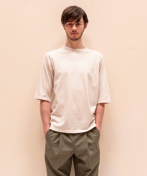 Jackman（ジャックマン）の「USA Cotton 1/2 Sleeve T-Shirt（Tシャツ/カットソー・メンズ・ブラック/ダークグレー/キナリ/イエロー/ブルー系その他/オリーブ/ホワイト/ベージュ/ダークパープル/スミクロ/ライトグレー/サンドグレー/ダークネイビー/サックスブルー/ケリーグリーン/サンドベージュ/ライラック/オフホワイト/ローズ/グリーン系その他2・LARGE/SMALL/MEDIUM/X-LARGE）」の3枚目の写真