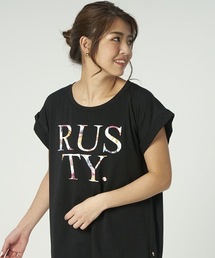 【RUSTY / ラスティ】レディース ロゴ 半袖 Tシャツ / 水陸両用 オーバーサイズ ビーチ プール フィットネス