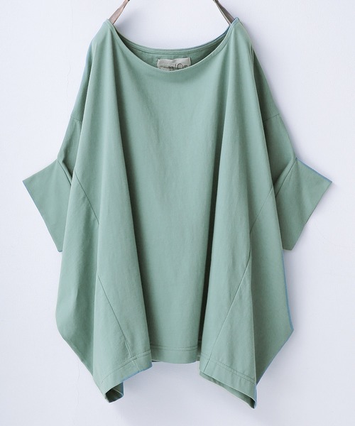 n'OrLABEL(ノアールレーベル)の「『変形デザインドルマンカットソー』(Tシャツ/カットソー・レディース・ブラック/テラコッタ/モカ/オフホワイト/ブルー/ワインレッド/チャコールグレー/パープル/ミント/ライトグリーン・FREE)」の8枚目の写真