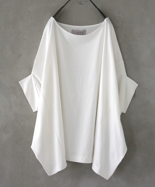 n'OrLABEL(ノアールレーベル)の「『変形デザインドルマンカットソー』(Tシャツ/カットソー・レディース・ブラック/テラコッタ/モカ/オフホワイト/ブルー/ワインレッド/チャコールグレー/パープル/ミント/ライトグリーン・FREE)」の11枚目の写真