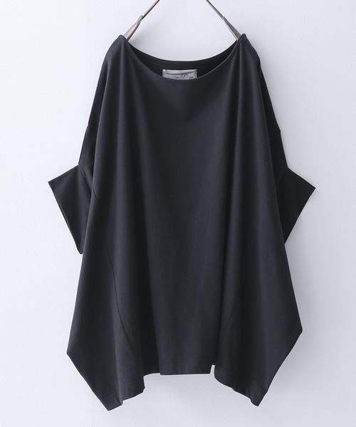 n'OrLABEL(ノアールレーベル)の「『変形デザインドルマンカットソー』(Tシャツ/カットソー・レディース・ブラック/テラコッタ/モカ/オフホワイト/ブルー/ワインレッド/チャコールグレー/パープル/ミント/ライトグリーン・FREE)」の12枚目の写真