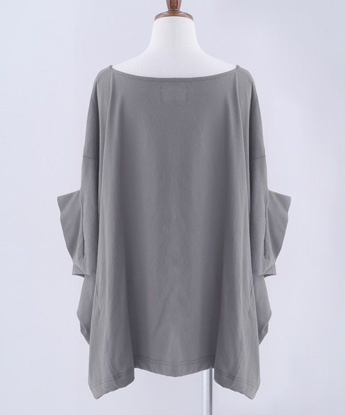 n'OrLABEL(ノアールレーベル)の「『変形デザインドルマンカットソー』(Tシャツ/カットソー・レディース・ブラック/テラコッタ/モカ/オフホワイト/ブルー/ワインレッド/チャコールグレー/パープル/ミント/ライトグリーン・FREE)」の17枚目の写真