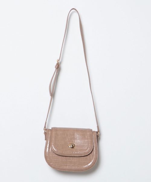 WEGO（ウィゴー）の「WEGO/クロコ型押しミニショルダーバッグ（ショルダーバッグ・レディース・ブラック/ベージュ/ライトブラウン・FREE）」の6枚目の写真