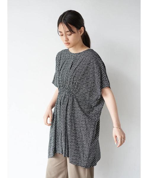 AMERICAN HOLIC(アメリカンホリック)の「2WAYウエストギャザーチュニック *〇(Tシャツ/カットソー・レディース・その他14/ブラック系その他/ドット・FREE)」の1枚目の写真