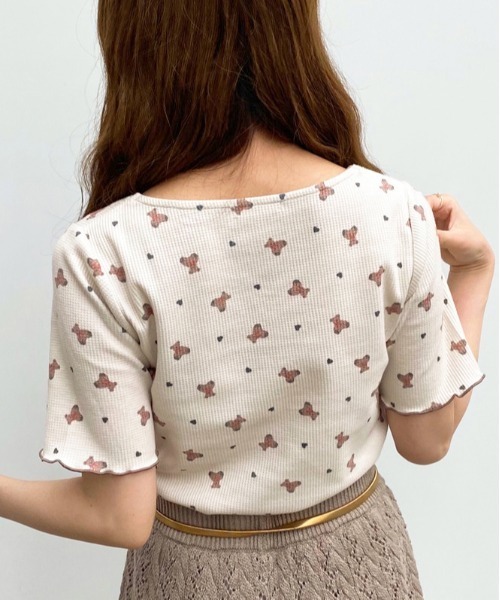 apres jour(アプレジュール)の「ちびモチーフくしゅくしゅTシャツ【ZOZOTOWN限定アイテム】【7AP】(Tシャツ/カットソー・レディース・ベージュ/オフホワイト/ミント・フリー)」の13枚目の写真