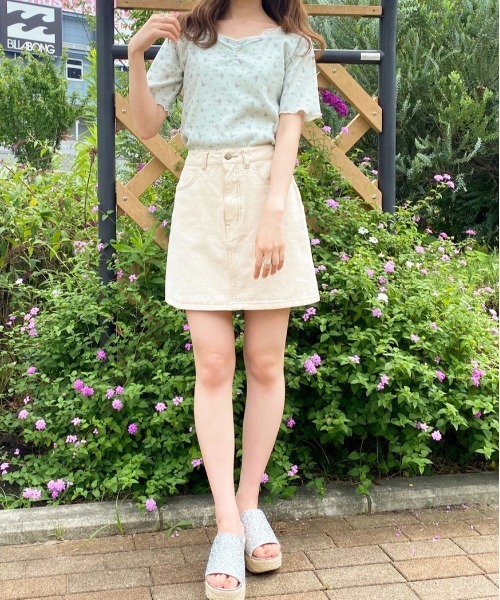 apres jour(アプレジュール)の「ちびモチーフくしゅくしゅTシャツ【ZOZOTOWN限定アイテム】【7AP】(Tシャツ/カットソー・レディース・ベージュ/オフホワイト/ミント・フリー)」の18枚目の写真