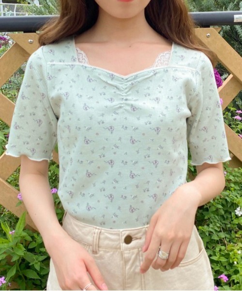 apres jour(アプレジュール)の「ちびモチーフくしゅくしゅTシャツ【ZOZOTOWN限定アイテム】【7AP】(Tシャツ/カットソー・レディース・ベージュ/オフホワイト/ミント・フリー)」の15枚目の写真