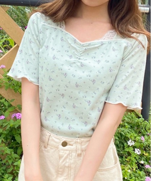 apres jour(アプレジュール)の「ちびモチーフくしゅくしゅTシャツ【ZOZOTOWN限定アイテム】【7AP】(Tシャツ/カットソー・レディース・ベージュ/オフホワイト/ミント・フリー)」の16枚目の写真
